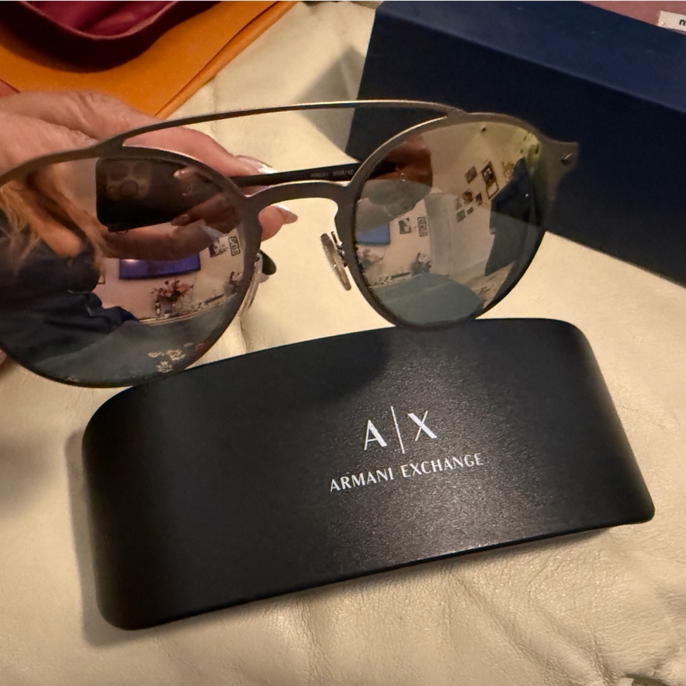 Giorgio Armani unisex Metallic Gold Frame Sunglasses with Brown Gradient Lenses